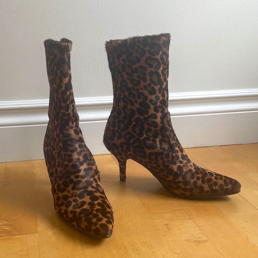 Stuart Weitzman Calf-hair Sock Bootie